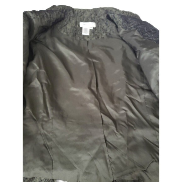 Coldwater Creek Dark Green Crinkle Fabric Jacket Blazer - Size Medium - Picture 8 of 13
